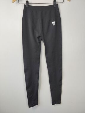 Gymreapers Skull Logo Infinity Athletic Leggings In Flat Gray